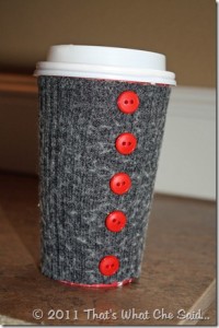 Sweater Coffee Cozie Tutorial