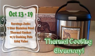 Thermal Cooker Giveaway Oct. 13th-19th, 2014 cooks like a slow cooker