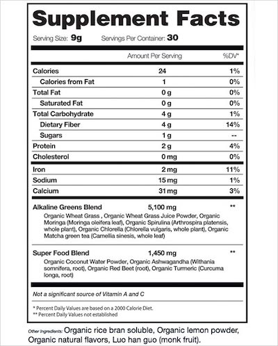 Organifi Green Juice Ingredients