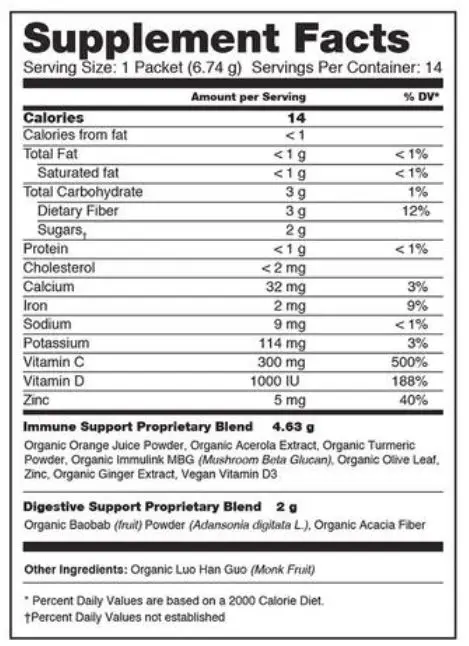 Organifi Immunity Supplement Facts Organifi Immunity Supplement Facts